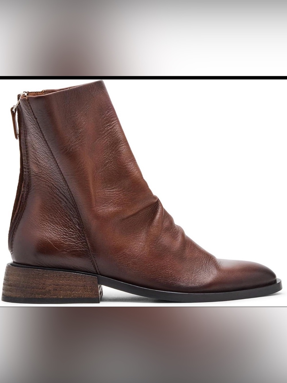 Steve Madden Nexie Brown Leather Slouch Ankle Boots Size 7
